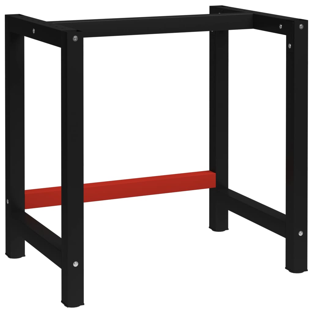 vidaXL Tafelpoten Werkbankframe 80x57x79 cm metaal zwart en rood