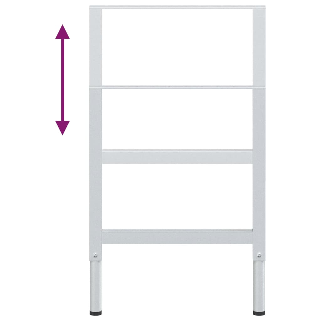 vidaXL Tafelpoten Werkbankframes verstelbaar 2 st 55x(69-95,5) cm metaal grijs