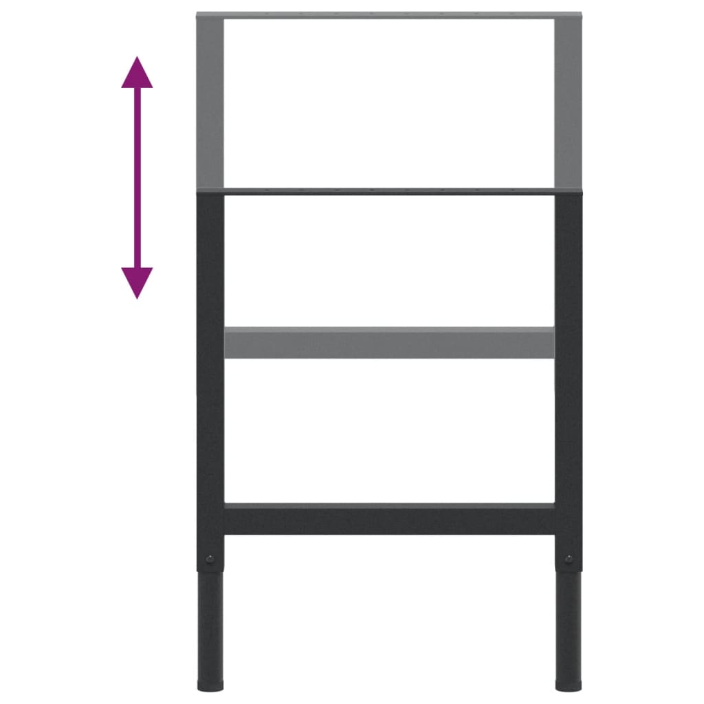 vidaXL Tafelpoten Werkbankframes verstelbaar 2 st 55x(69-95,5) cm metaal zwart