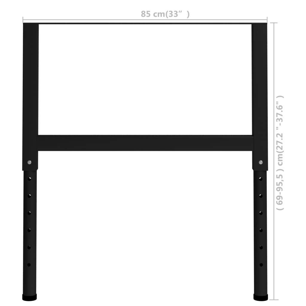 vidaXL Tafelpoten Werkbankframes verstelbaar 2 st 85x(69-95,5) cm metaal zwart