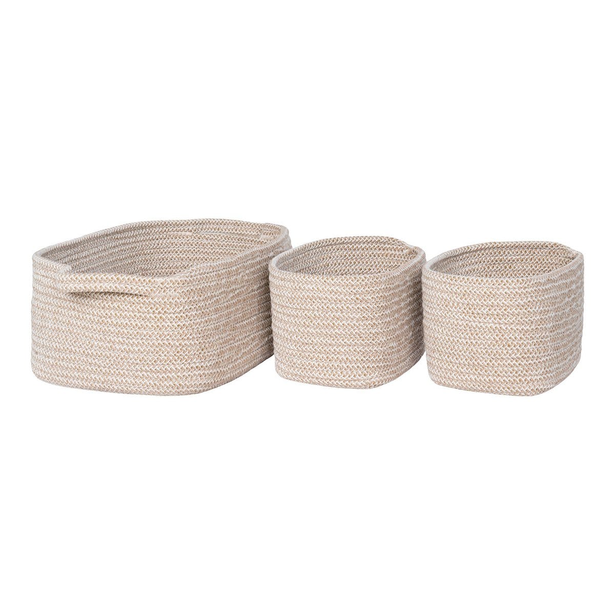 House Nordic ApS Teixo Basket - Mand, katoen, beige, set van 3