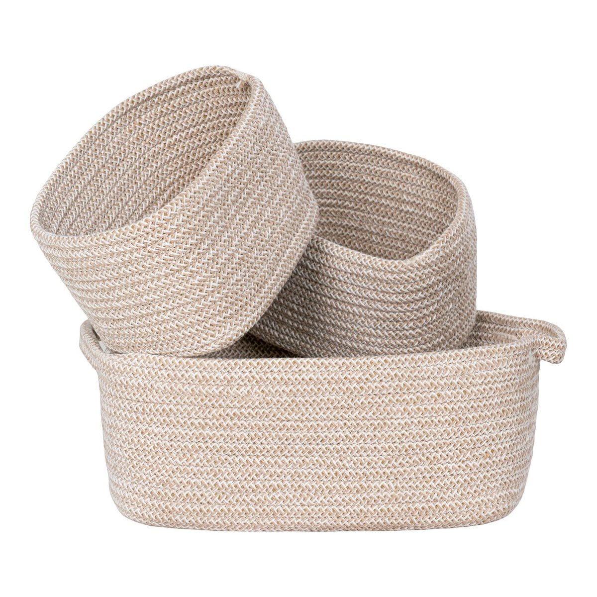 House Nordic ApS Teixo Basket - Mand, katoen, beige, set van 3