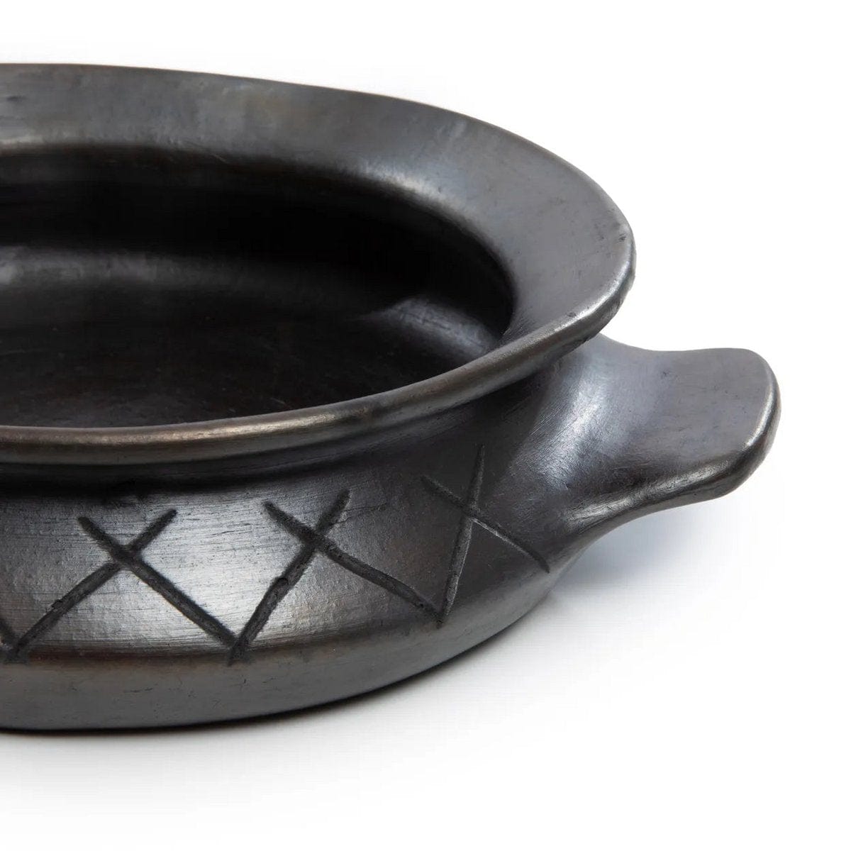 Bazar Bizar The Burned Oval Pot Met Patroon en zijhandgrepen - Zwart