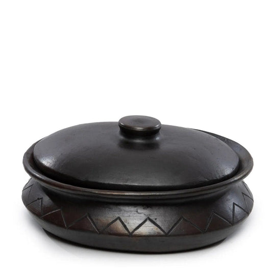 Bazar Bizar The Burned Ovale Pot Met Patroon - Zwart