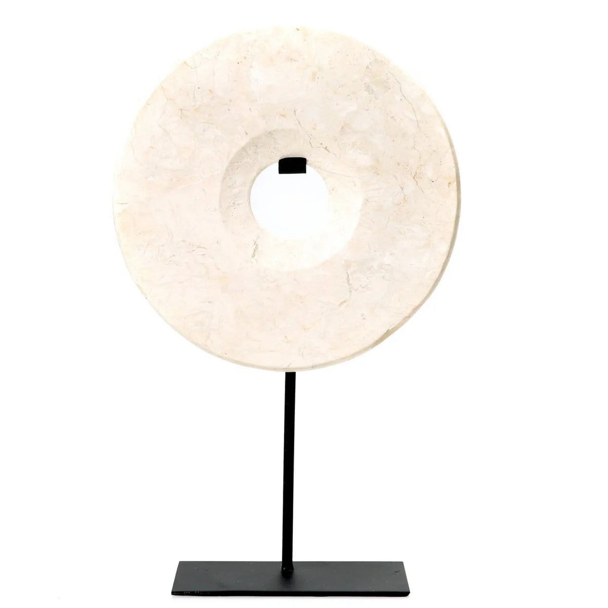 Bazar Bizar The Marble Disc on Stand - Wit - L