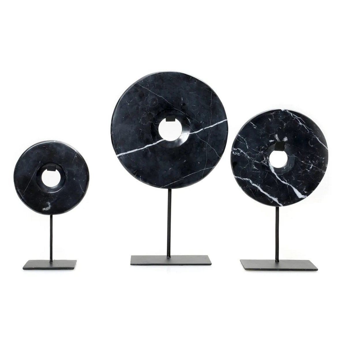 Bazar Bizar The Marble Disc on Stand - Zwart - L