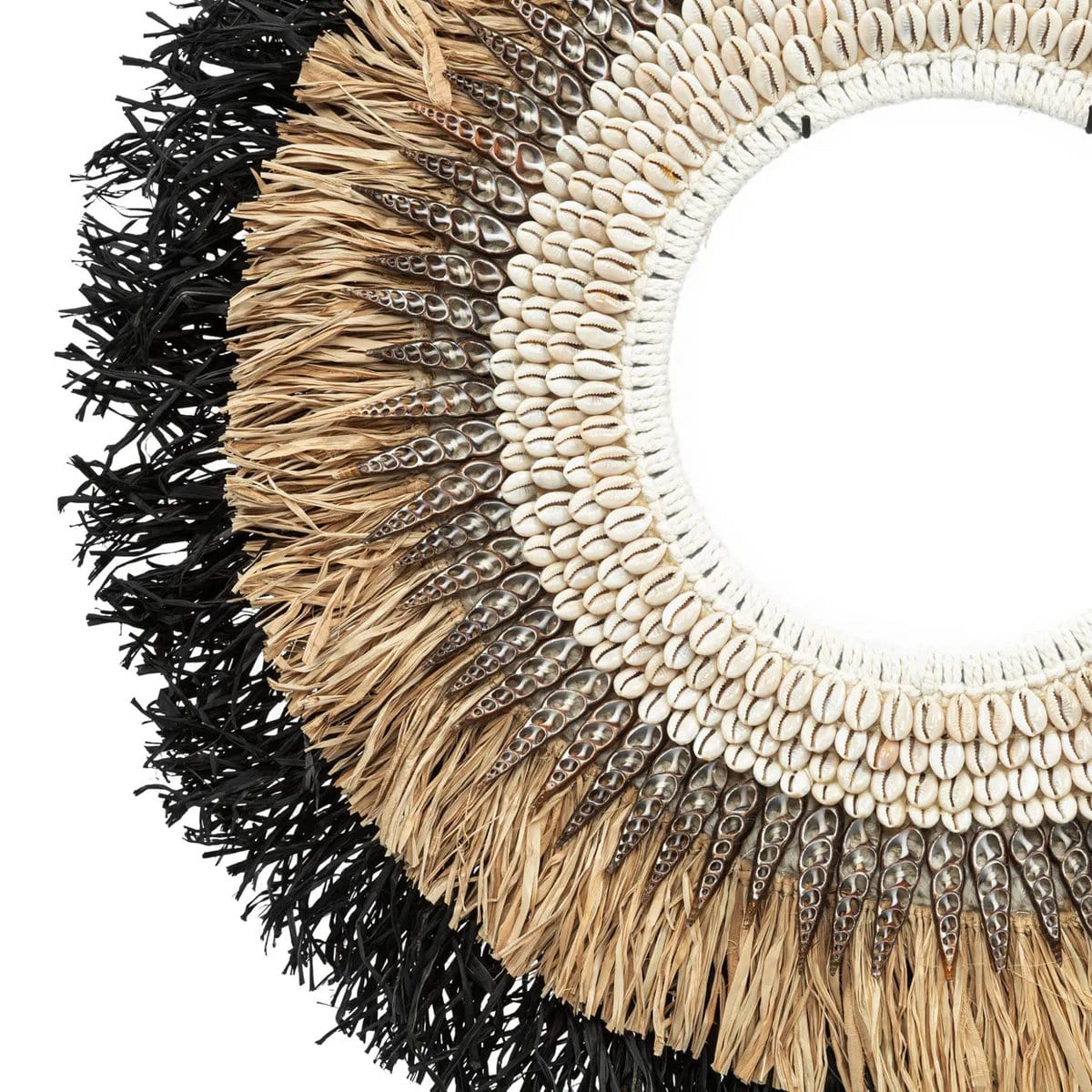 Bazar Bizar The Mojo Raffia Op Stand - Naturel Zwart - L