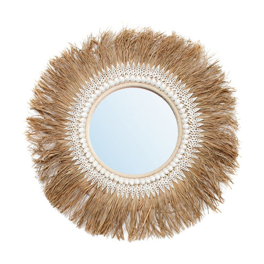 Bazar Bizar The Raffia Ginger Mirror - Naturel