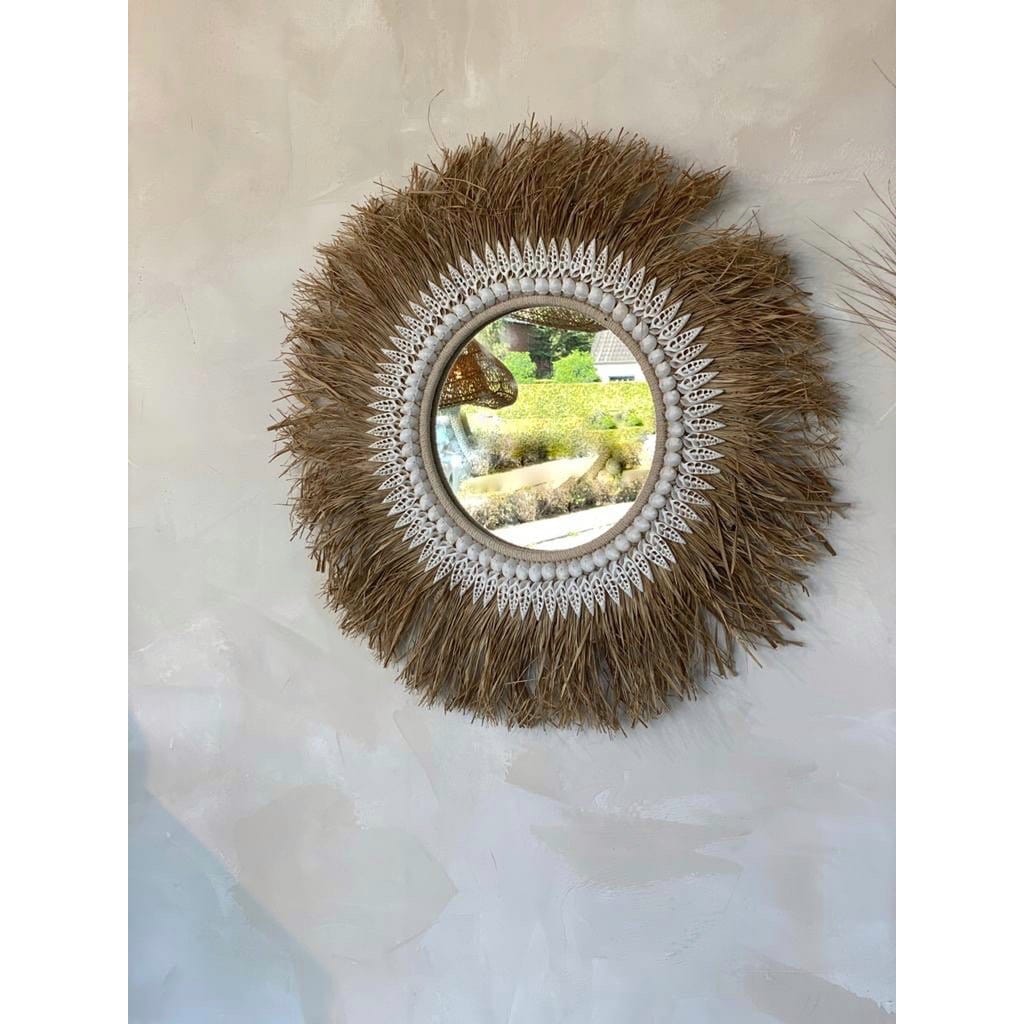 Bazar Bizar The Raffia Ginger Mirror - Naturel