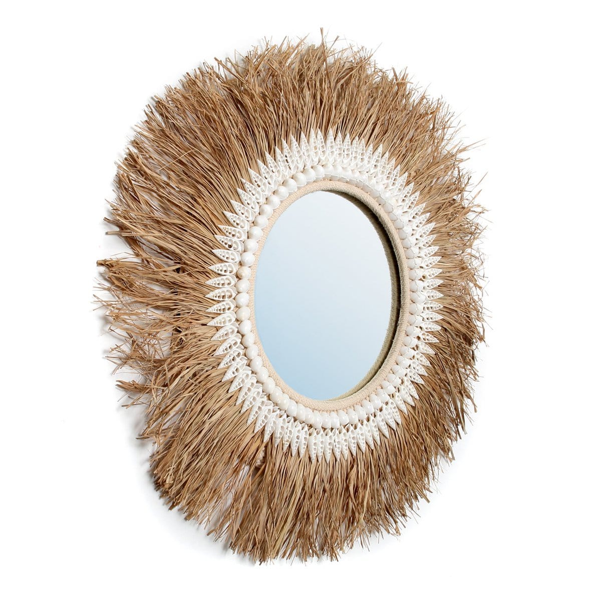 Bazar Bizar The Raffia Ginger Mirror - Naturel