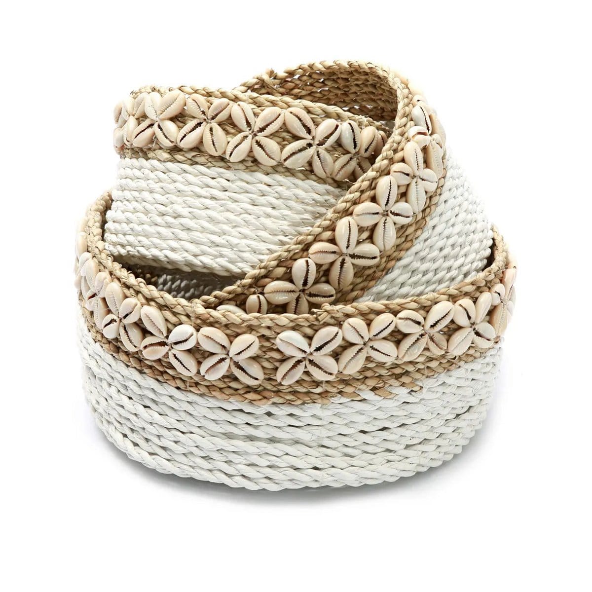 Bazar Bizar The White Sunday Baskets - Wit Naturel - Set van 3