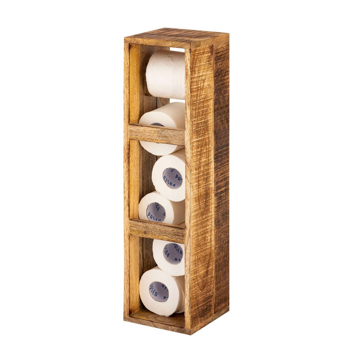 Voglrieder kreatives Wohnen Toiletrolhouder hout 17x17cm Toiletrolhouder Toiletrolhouder van vierkant mangohout