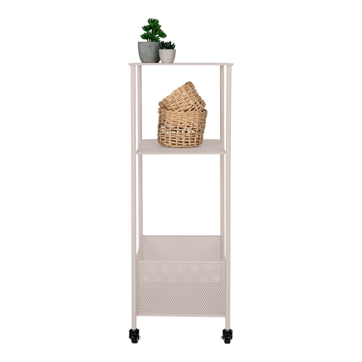 House Nordic ApS Torres Metal Cart - Metalen kar, staal, zand, 3 planken, 35x35x100 cm