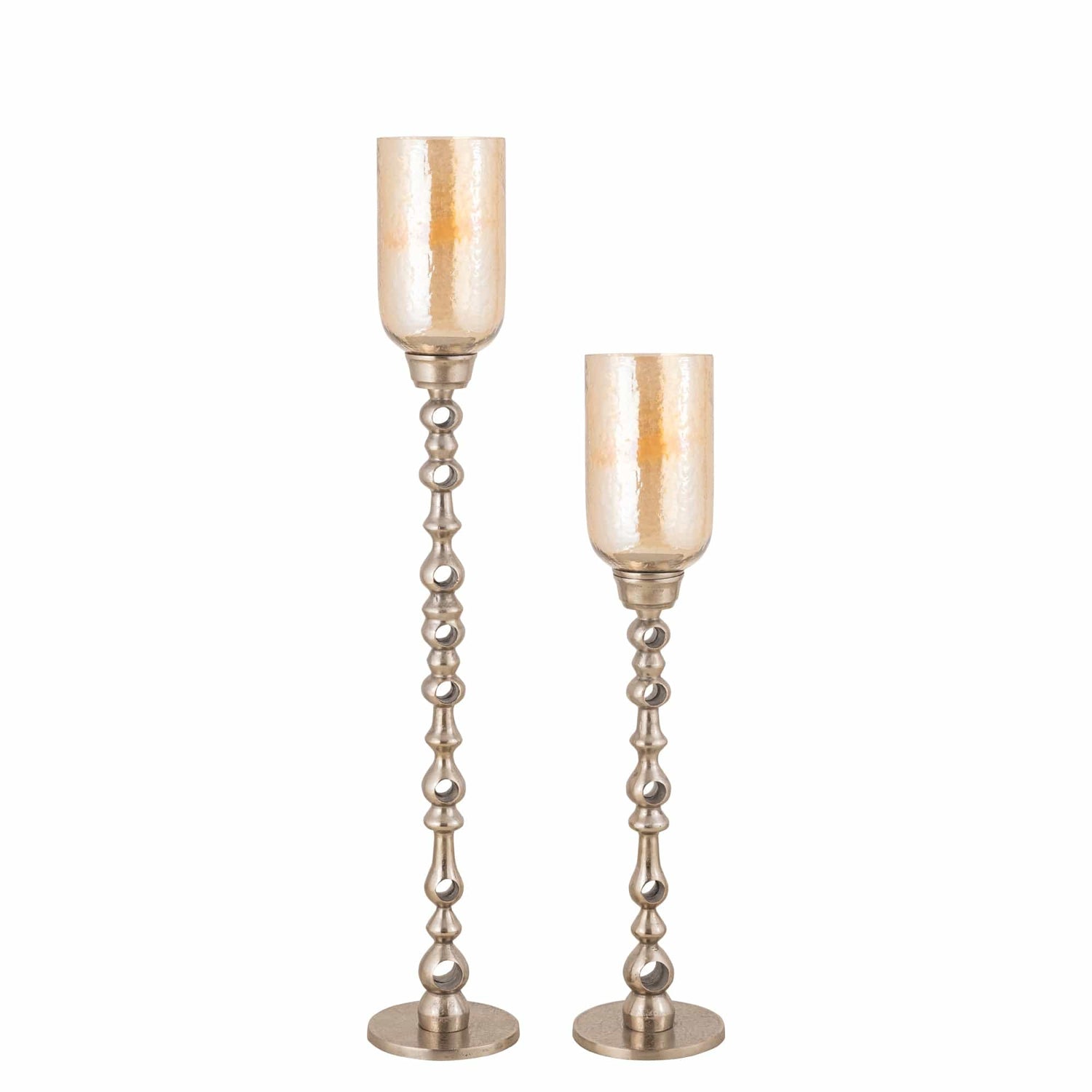 PTMD Tracy Champagne alu stormlicht met glas rond L