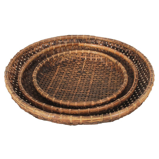 Pole To Pole Tray Ningbo Set of 3 Brown