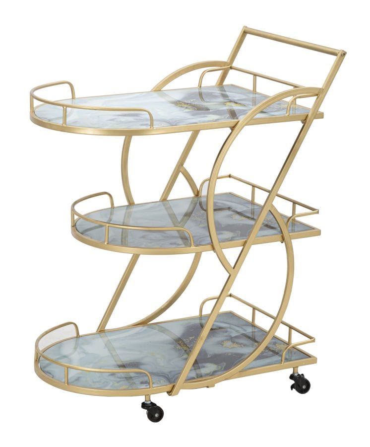 Mauro Ferretti TROLLEY MARBLE GLASS MIX CM71X45,5X84,5