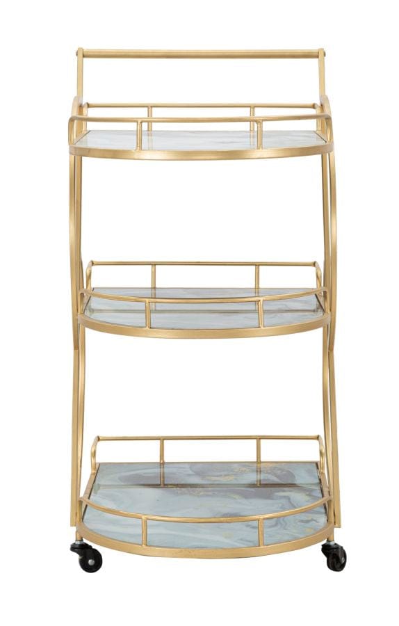 Mauro Ferretti TROLLEY MARBLE GLASS MIX CM71X45,5X84,5