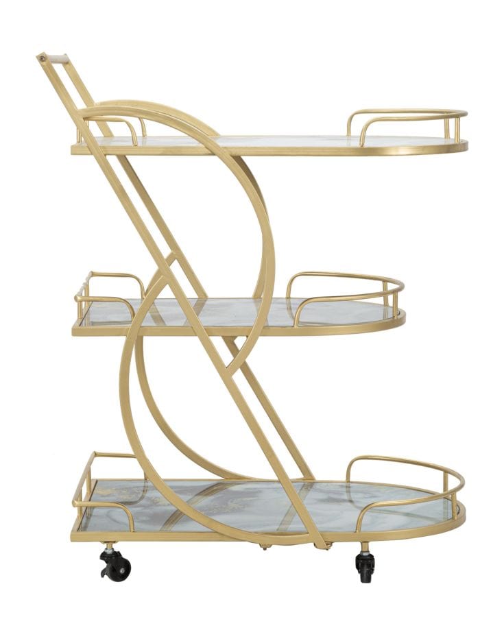 Mauro Ferretti TROLLEY MARBLE GLASS MIX CM71X45,5X84,5