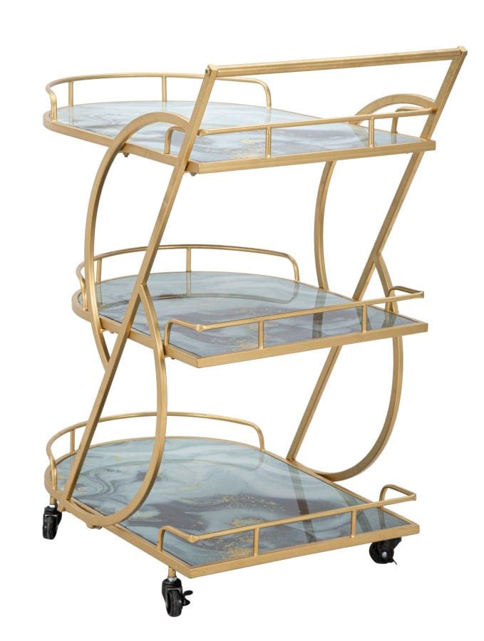 Mauro Ferretti TROLLEY MARBLE GLASS MIX CM71X45,5X84,5