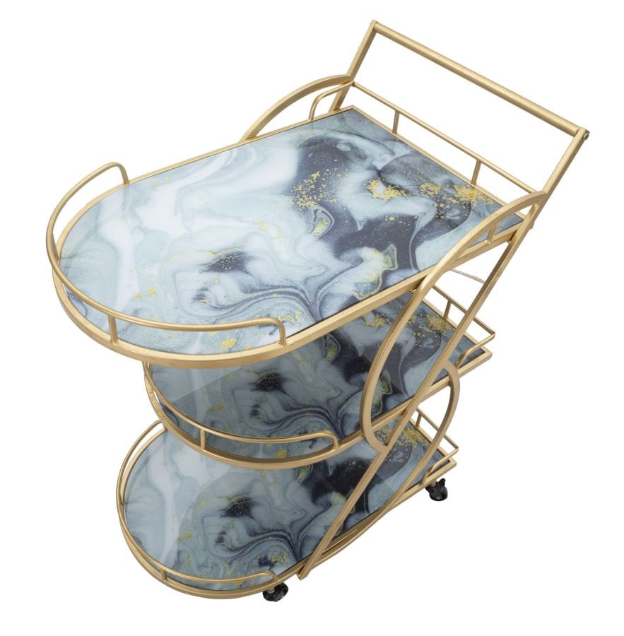 Mauro Ferretti TROLLEY MARBLE GLASS MIX CM71X45,5X84,5