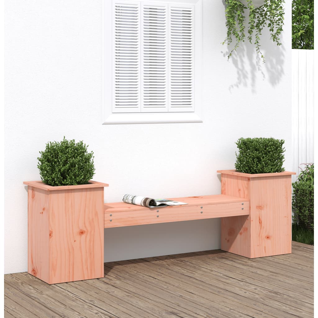 vidaXL Tuinbanken Bankje met plantenbakken 184,5x39,5x56,5 cm grenenhout douglas