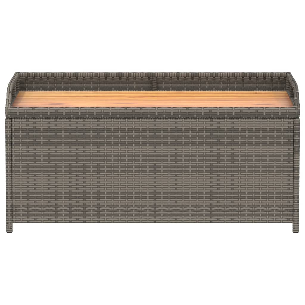 vidaXL Tuinbanken Opbergbank 100x50x52 cm poly rattan en acaciahout grijs