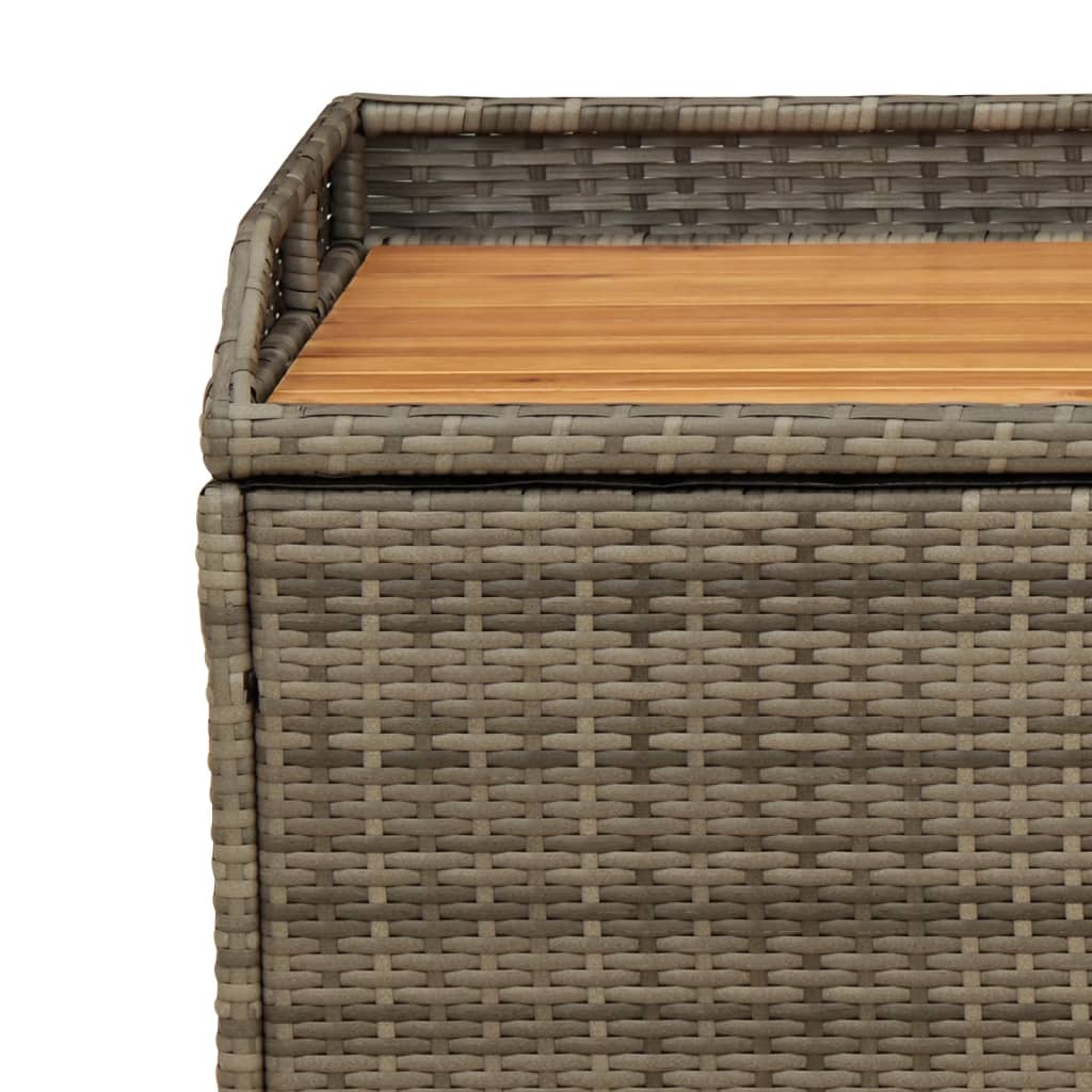 vidaXL Tuinbanken Opbergbank 100x50x52 cm poly rattan en acaciahout grijs