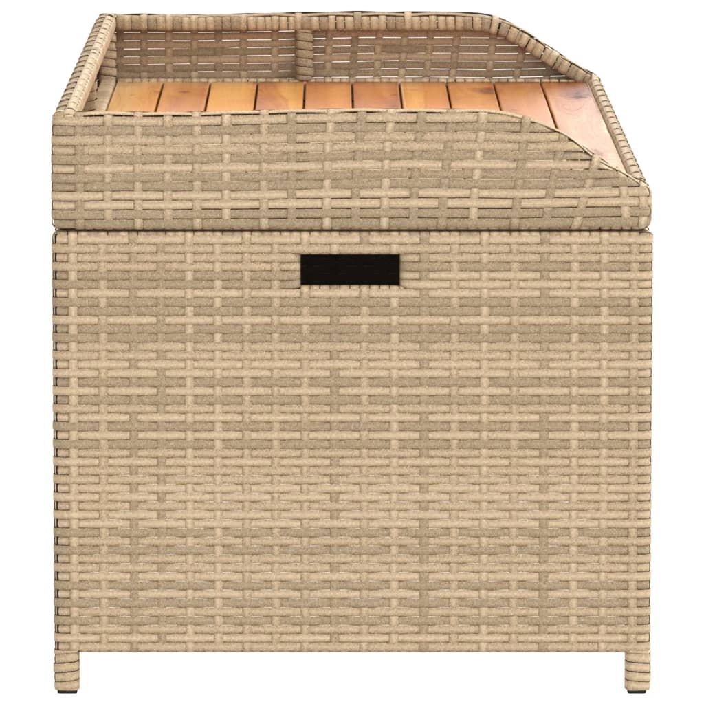 vidaXL Tuinbanken Opbergbankje 100x50x52 cm poly rattan acaciahout gemengd beige