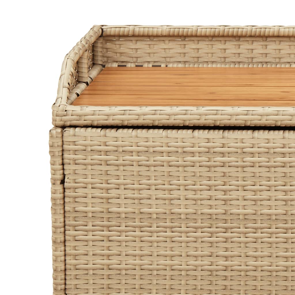 vidaXL Tuinbanken Opbergbankje 100x50x52 cm poly rattan acaciahout gemengd beige