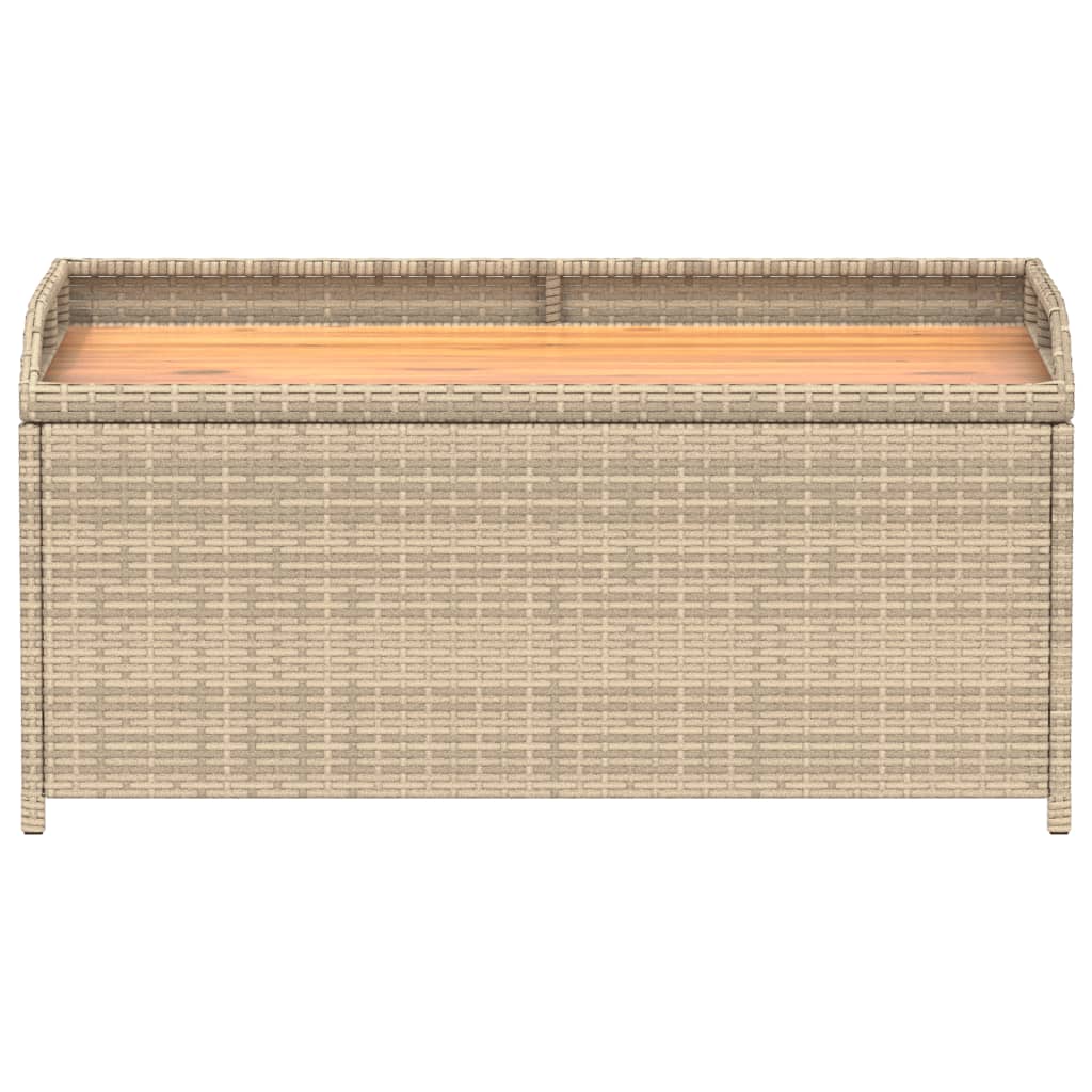 vidaXL Tuinbanken Opbergbankje 100x50x52 cm poly rattan acaciahout gemengd beige