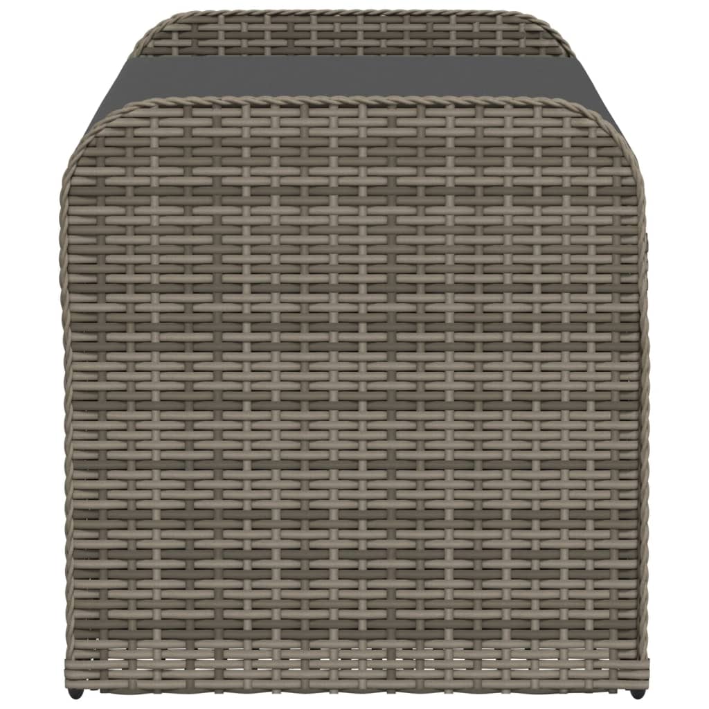 vidaXL Tuinbanken Opbergbankje met kussen 115x51x52 cm poly rattan grijs