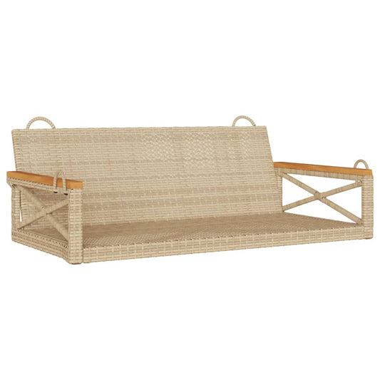 vidaXL Tuinbanken Schommelbank 109x62x40 cm poly rattan beige