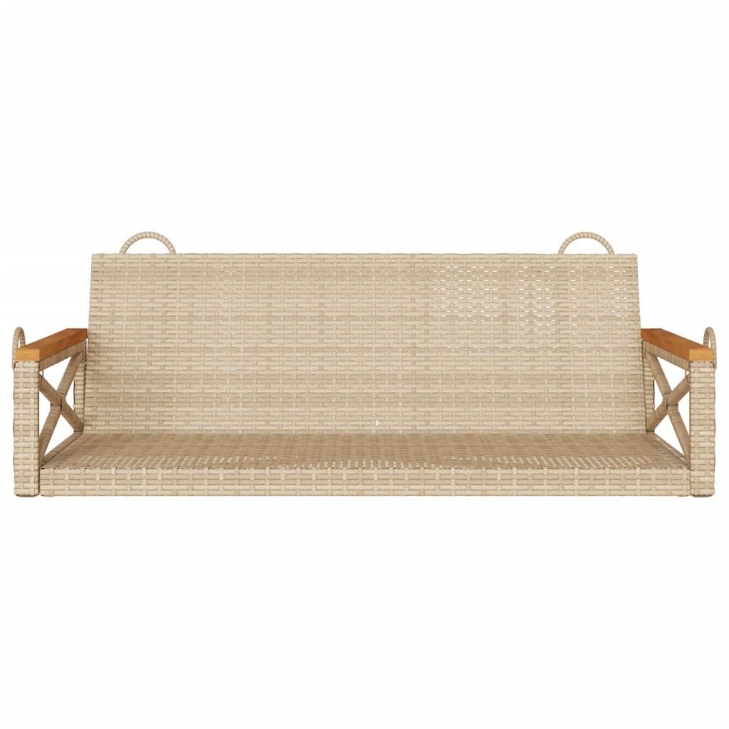 vidaXL Tuinbanken Schommelbank 109x62x40 cm poly rattan beige