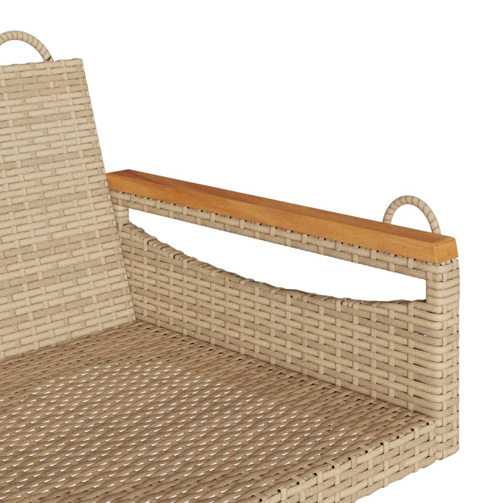 vidaXL Tuinbanken Schommelbank 109x62x40 cm poly rattan beige