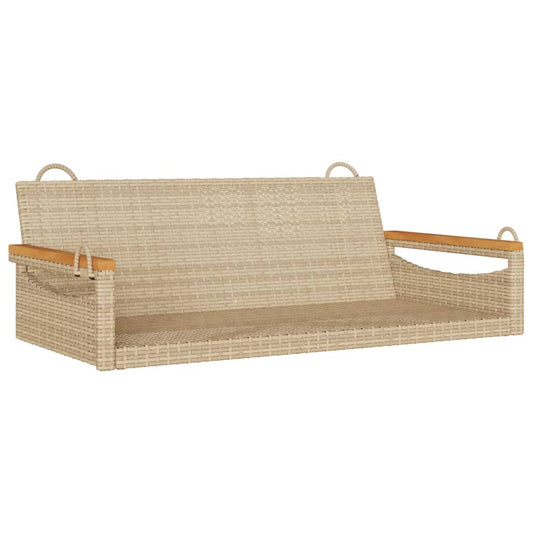 vidaXL Tuinbanken Schommelbank 109x62x40 cm poly rattan beige