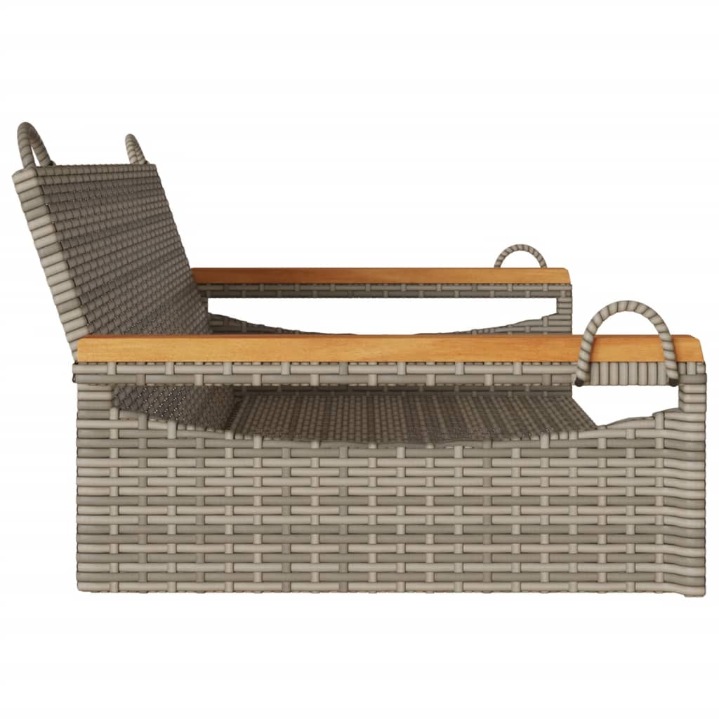 vidaXL Tuinbanken Schommelbank 109x62x40 cm poly rattan grijs