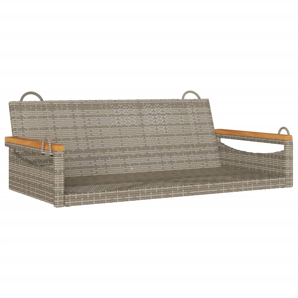 vidaXL Tuinbanken Schommelbank 109x62x40 cm poly rattan grijs