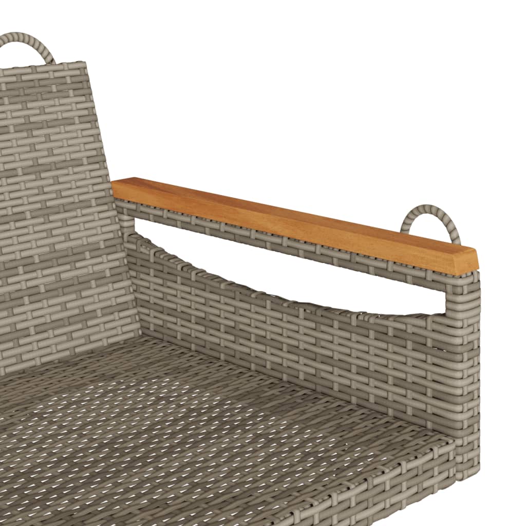 vidaXL Tuinbanken Schommelbank 109x62x40 cm poly rattan grijs