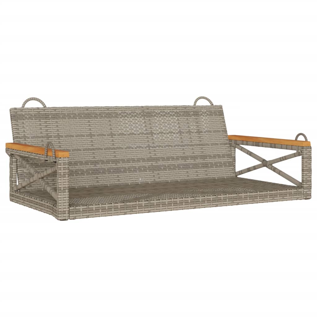 vidaXL Tuinbanken Schommelbank 109x62x40 cm poly rattan grijs