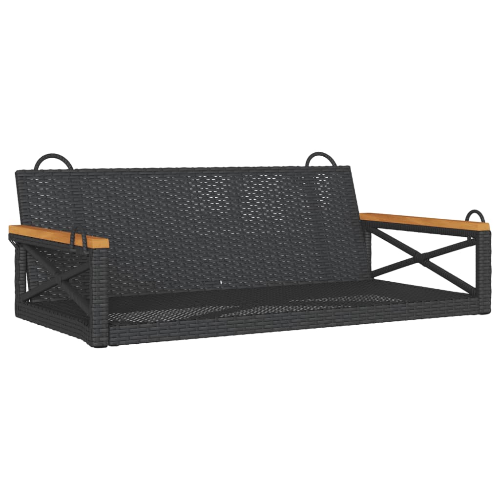 vidaXL Tuinbanken Schommelbank 109x62x40 cm poly rattan zwart