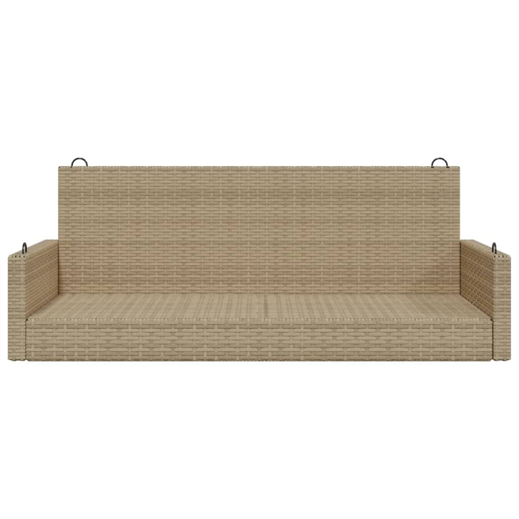 vidaXL Tuinbanken Schommelbank 119x56x48 cm poly rattan beige