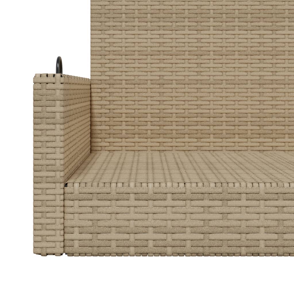 vidaXL Tuinbanken Schommelbank 119x56x48 cm poly rattan beige