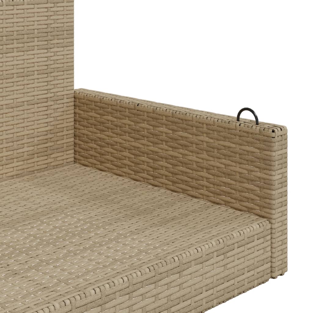 vidaXL Tuinbanken Schommelbank 119x56x48 cm poly rattan beige