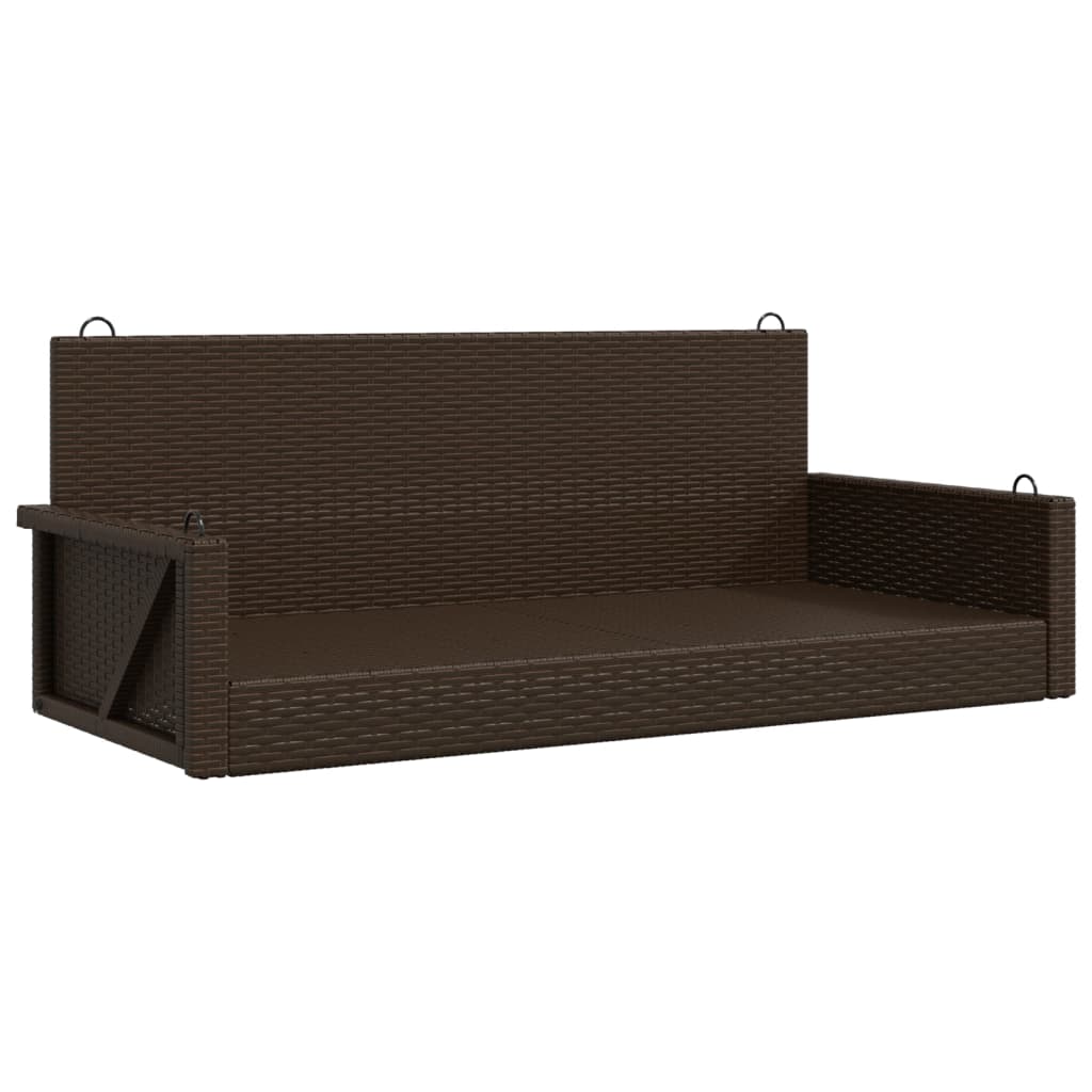 vidaXL Tuinbanken Schommelbank 119x56x48 cm poly rattan bruin