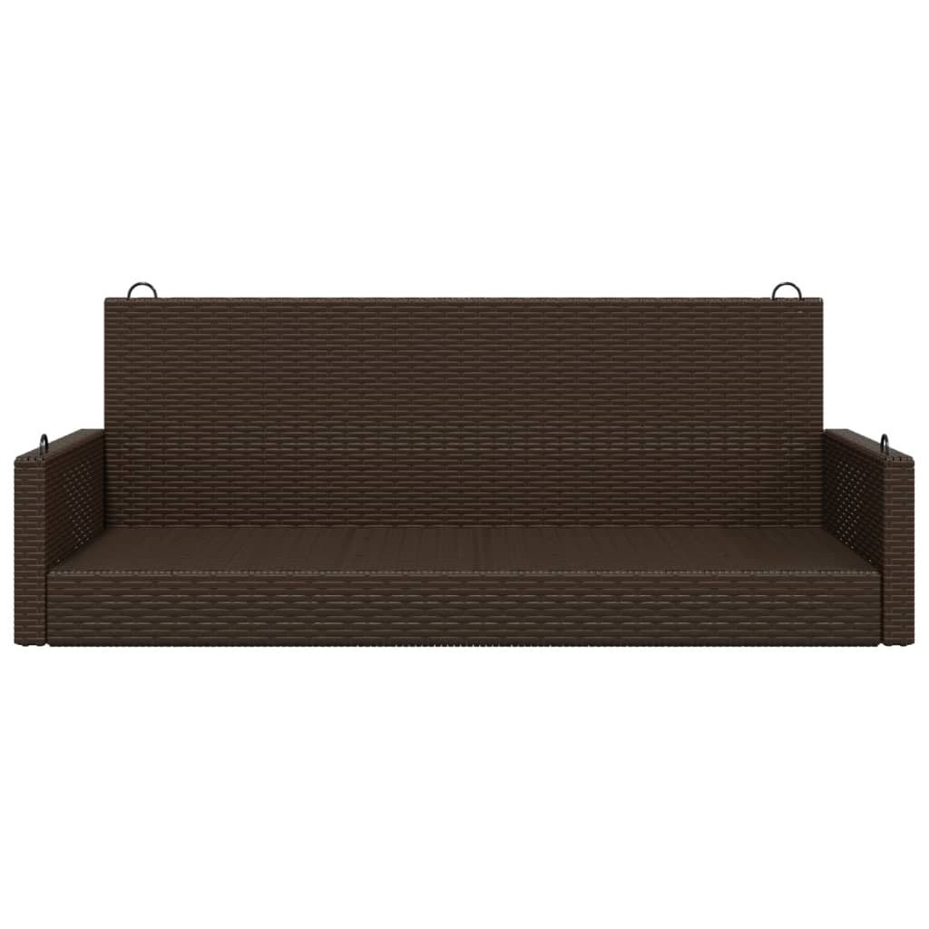 vidaXL Tuinbanken Schommelbank 119x56x48 cm poly rattan bruin