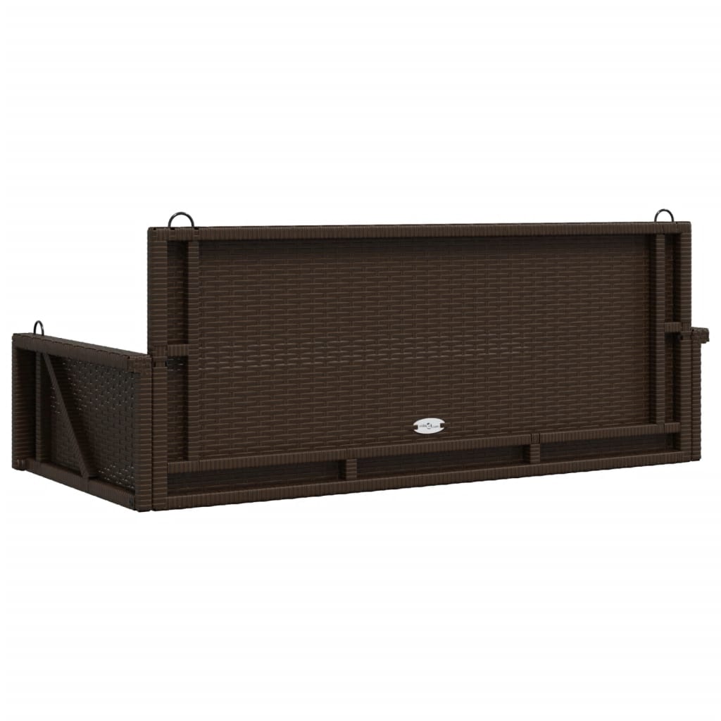 vidaXL Tuinbanken Schommelbank 119x56x48 cm poly rattan bruin