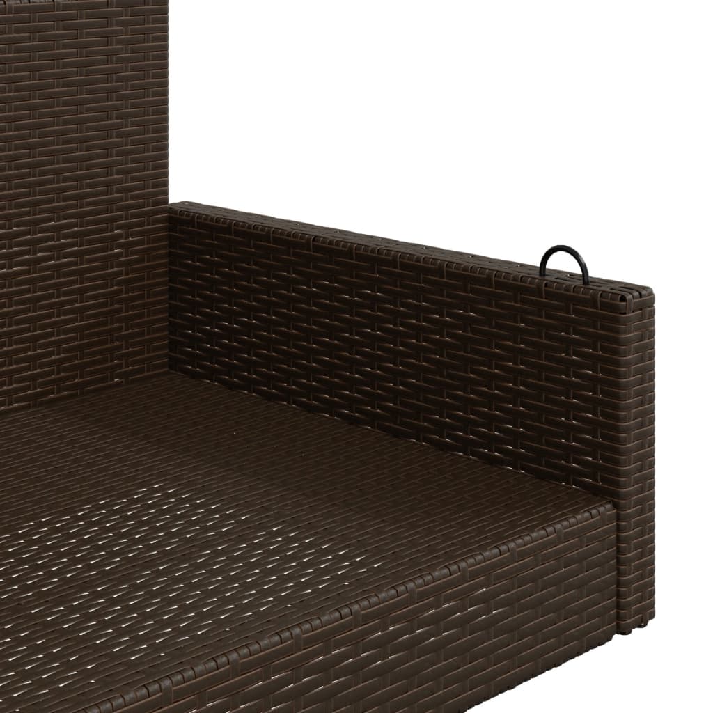 vidaXL Tuinbanken Schommelbank 119x56x48 cm poly rattan bruin