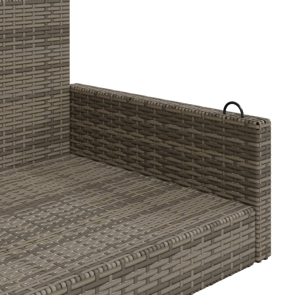 vidaXL Tuinbanken Schommelbank 119x56x48 cm poly rattan grijs