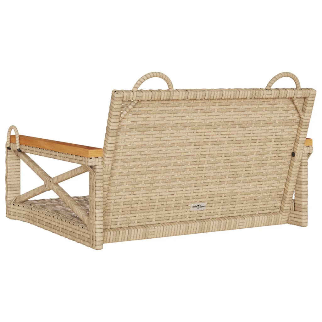 vidaXL Tuinbanken Schommelbank 63x62x40 cm poly rattan beige