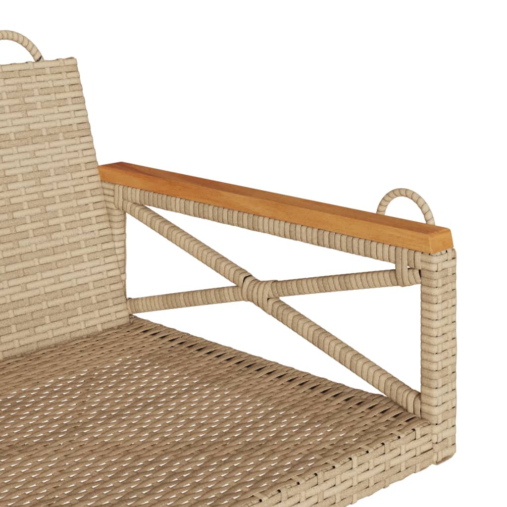 vidaXL Tuinbanken Schommelbank 63x62x40 cm poly rattan beige